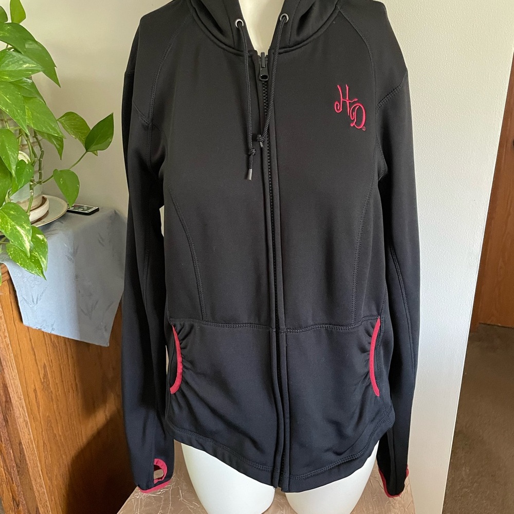 Harley-Davidson Ladies Leather Jacket W/ Red & Gray Design. Sweatshirt included - Picture 16 of 16